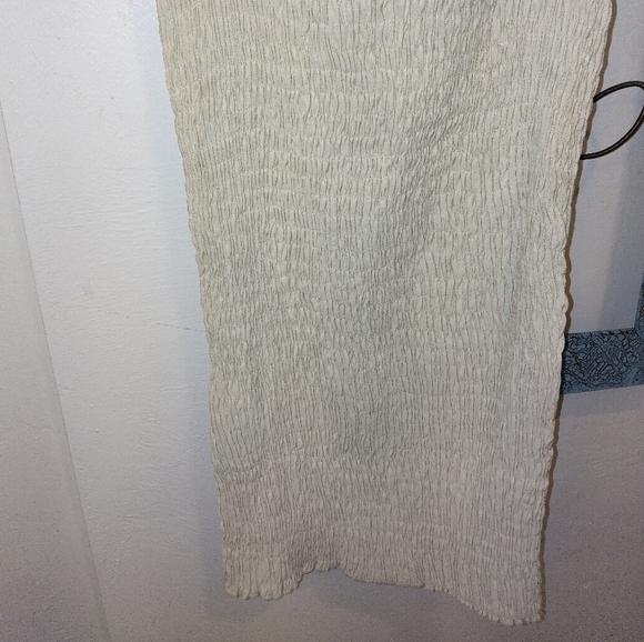 NWT Zara Oyster White Smocked Mini Tube Dress Tie Straps Size SMALL - Picture 8 of 9